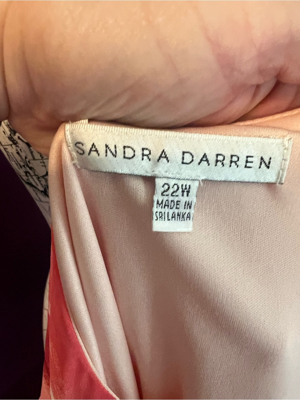 Sandra Darren Plus Size Coral-Pink Tiered Faux Wrap Midi Dress NWT - Picture 9 of 10